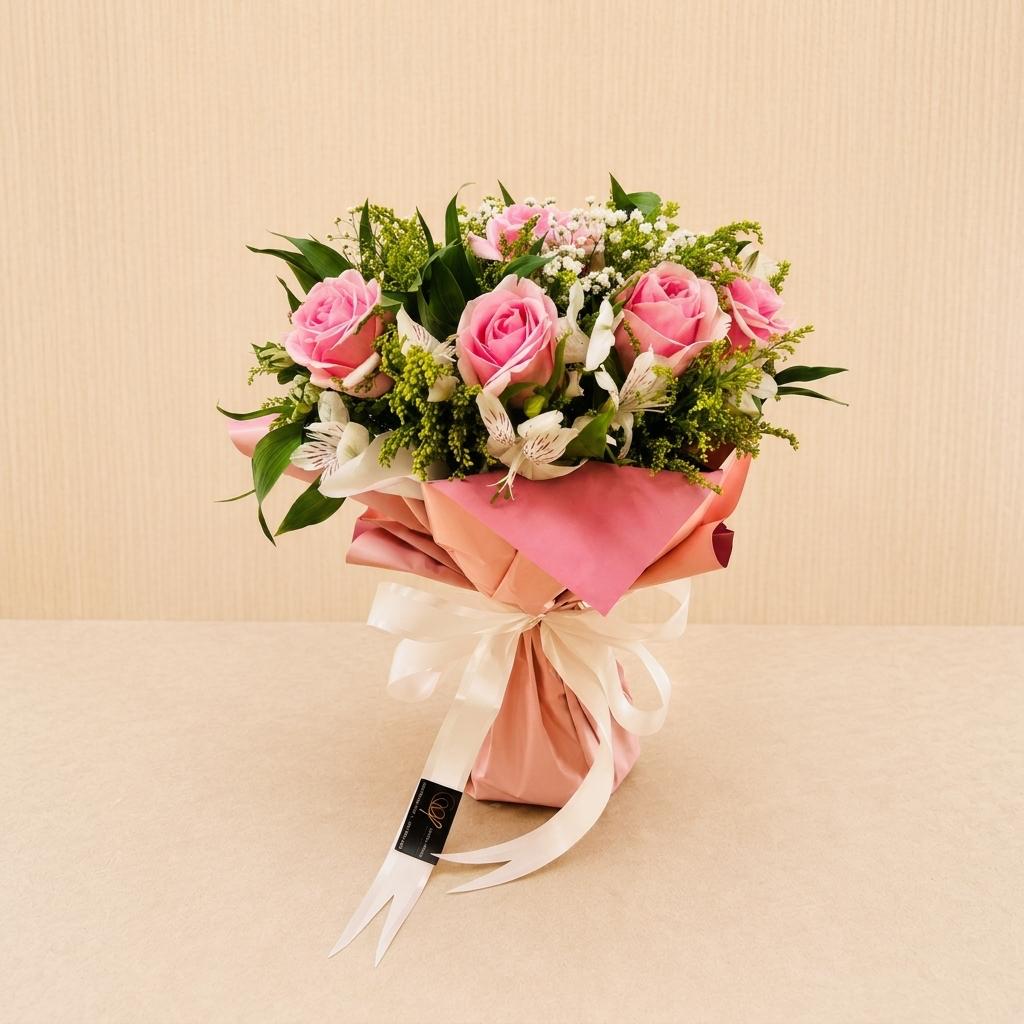 Buqu� com 12 Rosas Rosa