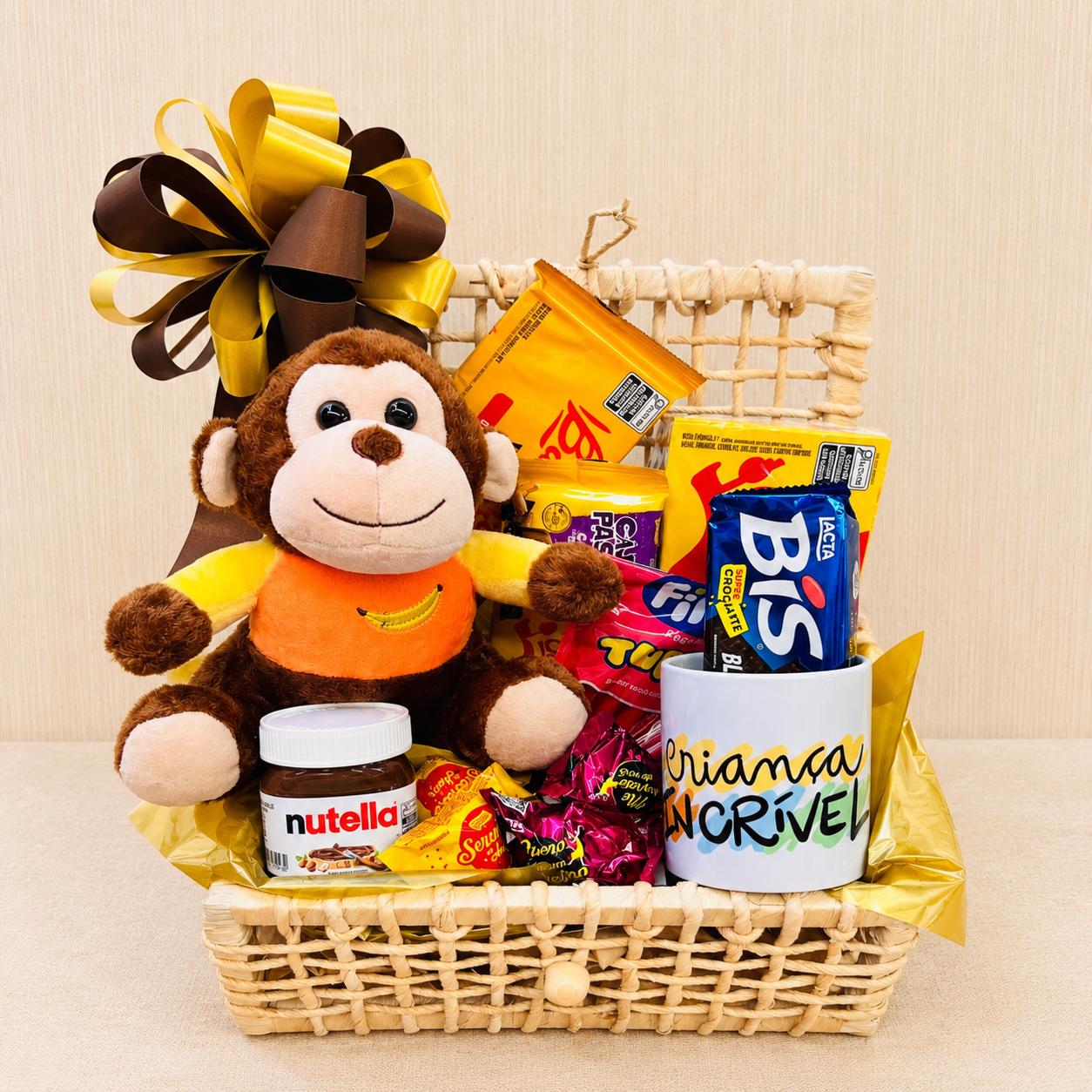 Cesta de Chocolate com Pelucia